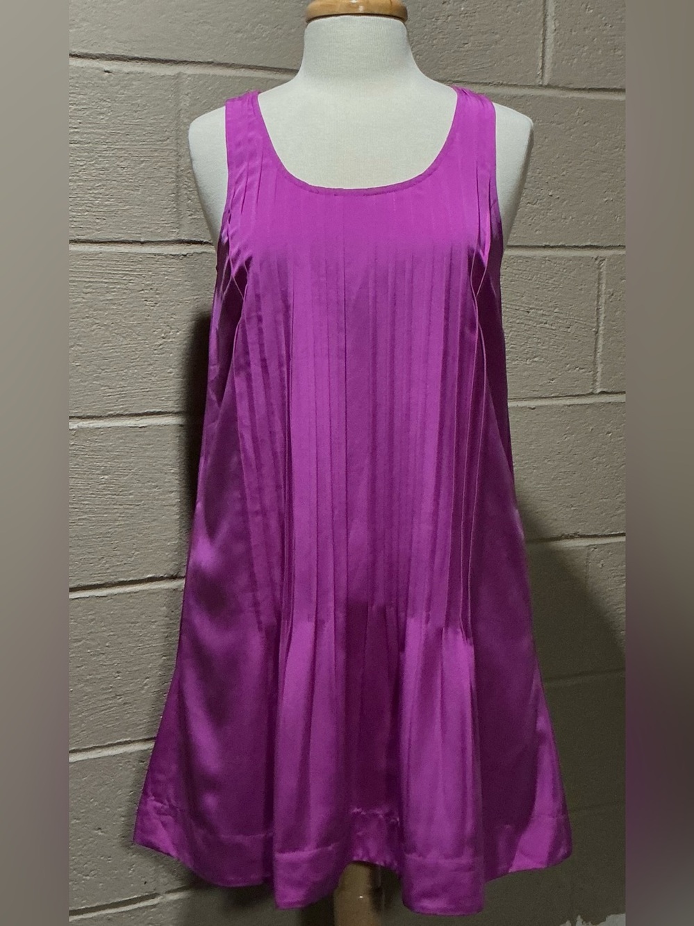 Ralph Lauren Girls' Fuchsia Pleated Sleeveless Shift Dress